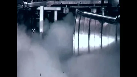 1960 - Preparations are made for rocket engine testing at Convair Aeronautics. Stock Footage 95062644