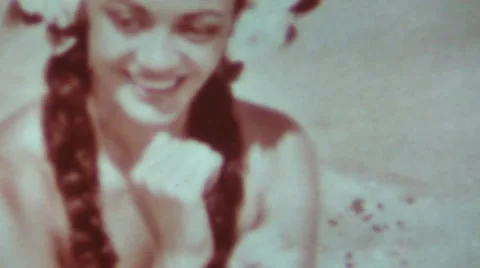 1960  vintage, Hula Dancer Stock Footage 33309207