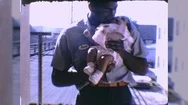 1960S African American Black Father Holds Child Together Vintage Film Home Movie Stock Footage