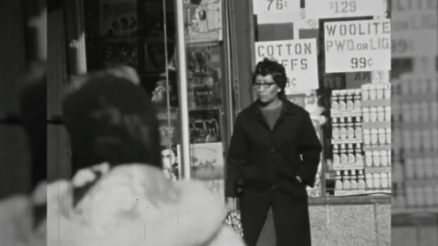 1960s African American Woman Old Woman Inner City Neighborhood Vintage Film Stock Footage