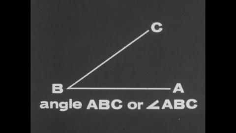 1960s: Angle with letter Y inside, words beneath. Angle with letters A, B, C at Stock Footage 252861207