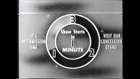 1960s - An animated timer counts down the last minute before an intermission Stock Footage 160475318