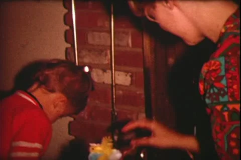 1960's archive-toddler at easter Stock Footage 20472874