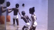 1960S Black African American Black Kids Play Swim Lake Vintage Film Home Movie Stock Footage