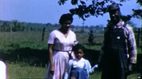 1960s BLACK FARMER African American Family Kansas Vintage Film Home Movie  Stock Footage
