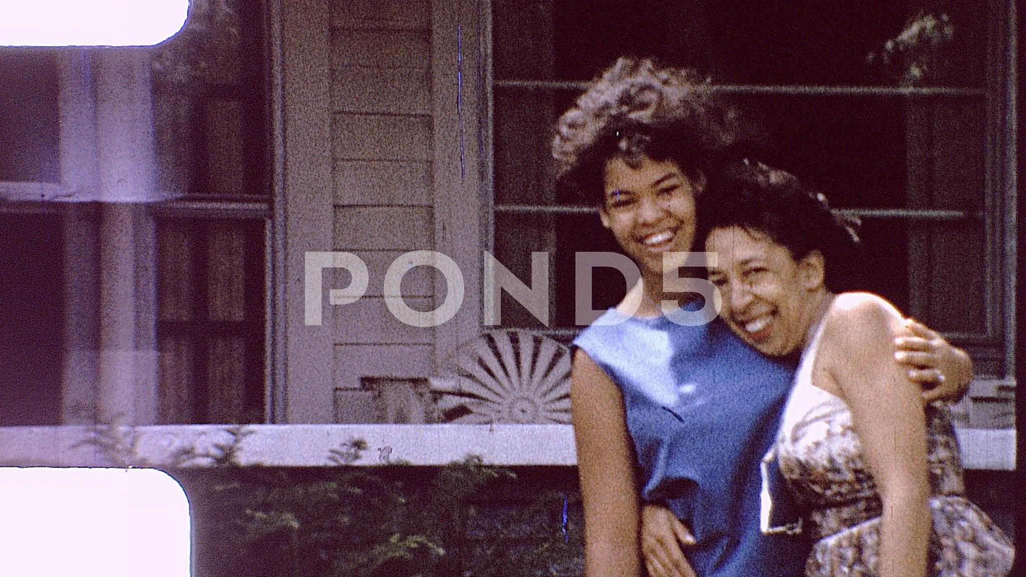 1960s Black MOTHER Teen DAUGHTER Hug African American Vintage Film Home Movie