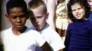1960S Black White Children Together Racial Integration Vintage Film Home Movie Stock Footage