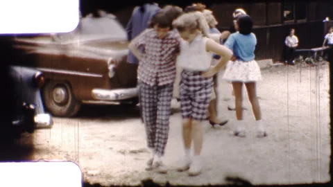 1960s CHILDREN Girls DANCE  Dancing Jig Performance Vintage Film Home Movie Stock Footage 209158037