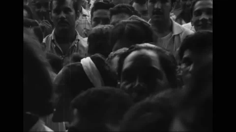 1960s - Close-ups of a happy audience listening to an outdoor concert by Stock Footage 160970718