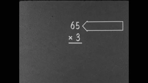 1960s: Column of numbers, multiplication... | Stock Video | Pond5