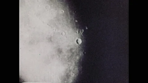 1960s: Craters on surface of moon. Vídeo Stock 147406188