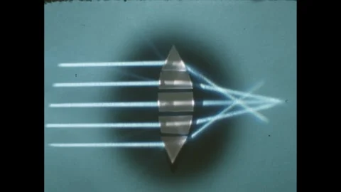 1960s: Demonstration of light rays bendi... | Stock Video | Pond5