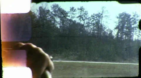 1960s Driving Across AMERICA Through the Windshield Vintage Film Home Movie 8mm Stock Footage