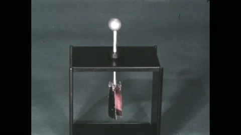 1960s: Experiment with electroscope. Neg... | Stock Video | Pond5