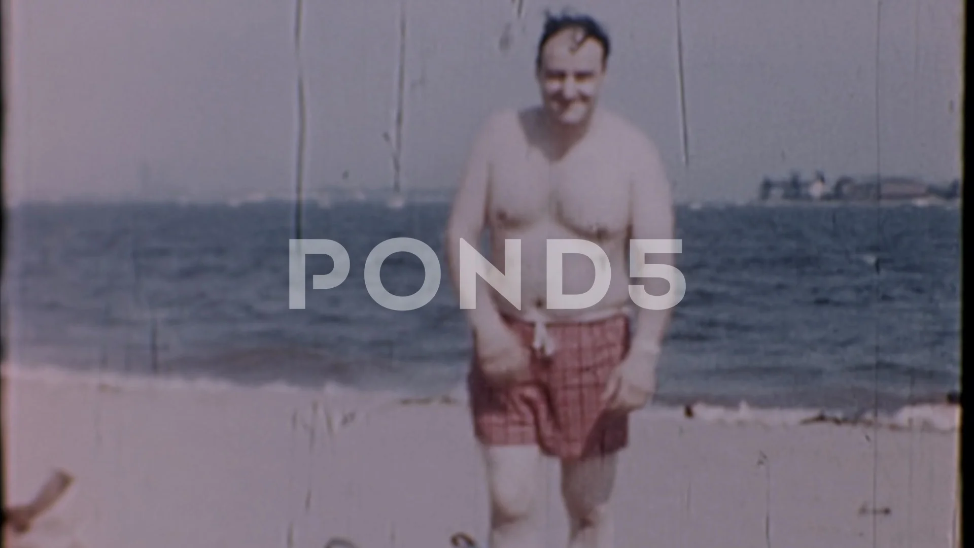 1960s Fat Man Funny Guy Goes to AT THE B... | Stock Video | Pond5
