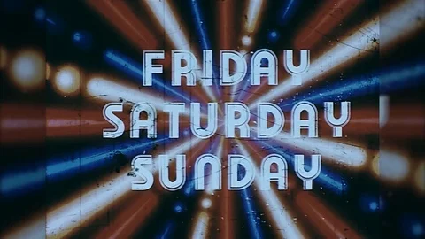 1960s Friday Saturday Sunday Vintage Retro Film Movie Theater Promo Attraction Stock Footage 84333004