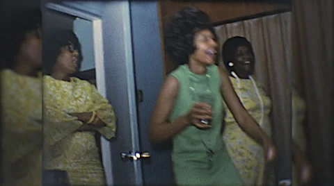 1960s Happy African American Black Family Together Vintage Film Old Home Movie Stock Footage