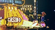 1960S Las Vegas Neon Lights Night Reno Casino Gamble Vintage Film Home Movie Stock Footage