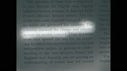 1960s: Light highlighting text in paragraph. Light highlighting text in Vidéo 188530609