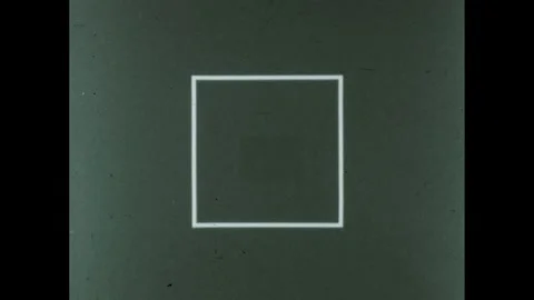 1960s: Lines with numbers, square appears, hand points to angles, numbers Stock Footage 262087377