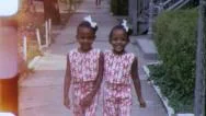 1960S Little Black Sisters Girls Twins African American Vintage Film Home Movie Stock Footage