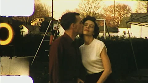 1960s LOVING COUPLE Kiss Valentine's Day Woman Faints Vintage Film Home Movie Stock Footage 202615142