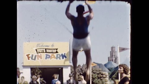 1960s Man Diver Diving Board Trampoline Acrobat Jumper Vintage Film Home Movie Stock Footage 131502036