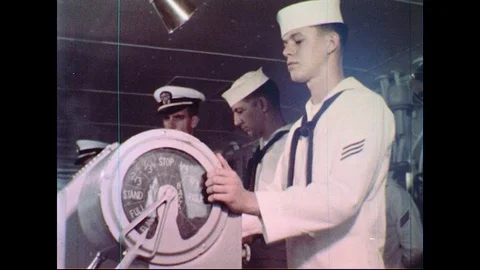 1960s : Master Bow Radar Reflectors on the USS Enterprise Stock Footage 74675746