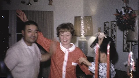 1960s Mexican American FAMILY DANCE PARTYKids Dancing Vintage Film Home Movie Stock Footage