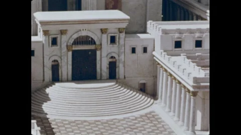 1960s: Model of King Solomon's Temple. M... | Stock Video | Pond5