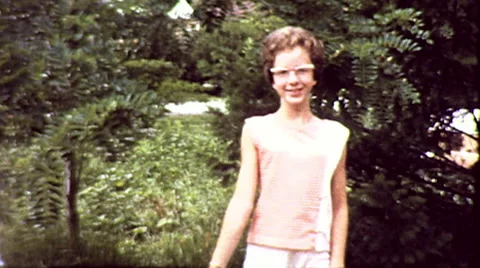 1960s NERD Girl Nerdy Geek Kid Preteen H... | Stock Video 