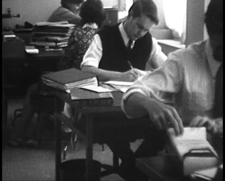 1960s OFFICE OR WORKPLACE Stock Footage 50551903