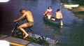 1960s People Couple Boating on Lake Paddling Boat Vintage Film Home Movie HD Footage