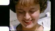 1960S Pretty Young Woman Shy Close Up Does Nails Young Vintage Film Home Movie Stock Footage