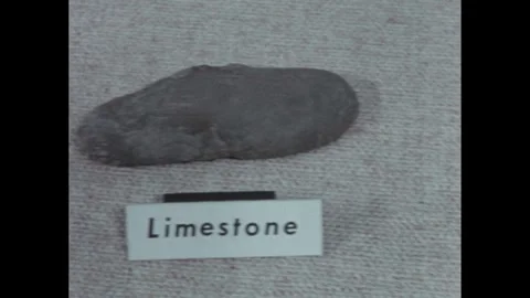 1960s: Sample of limestone with label. S... | Stock Video | Pond5