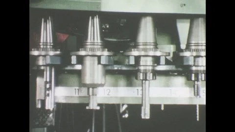 1960s:  Selection of tools rotate Video stock 78579954