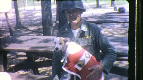 1960s Soldier VIETNAM War Dog Handler and Military Scout Vintage Film Home Movie Stock Footage