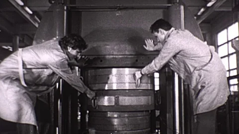 1960s Soviets Assembling Atomic Bomb Hydrogen Nuclear Warhead Vintage Film Movie Stock Footage