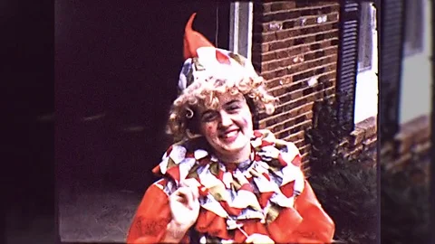 1960s Suburban Woman Clown Suit Funny Tr... | Stock Video