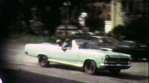 1960s Teenage Stolen Car Spin Joyride Gang DWI Reckless Vintage Film Home Movie Stock Footage