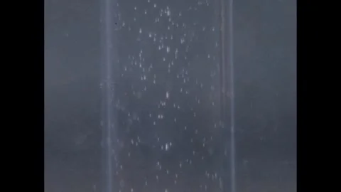 1960s: Test tube.  Bubbles float up. Stock Footage 248548681