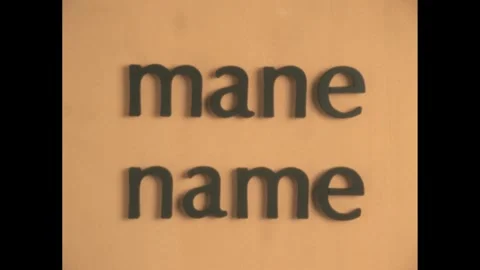 1960s: Text: mane and name in lower case. Text: the end in lower case. Stock Footage 240680970