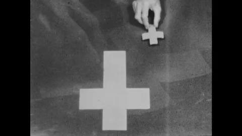 1960s: Thin paper coating of the 3x3 cube model is laid flat. Multiple 1x1 cube Stock Footage 118178039