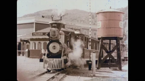 1960s: Train pulling away from station. ... | Stock Video | Pond5