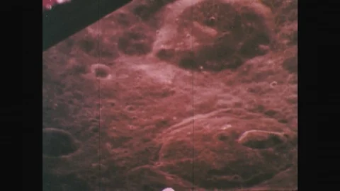 1960s: UNITED STATES: circles on moon from above Stock Footage