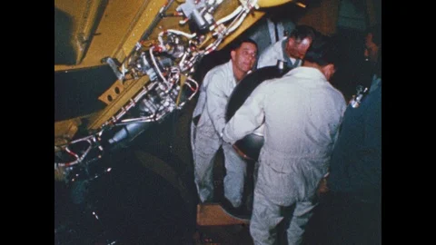 1960s: UNITED STATES: tests on structural integrity of spheres. Mississippi test Video stock 101667153