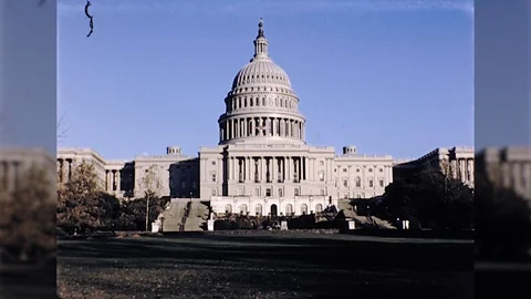 1960s US Congress Senate Building Dome Washington DC Vintage Old Film Home Movie Stock-Footage