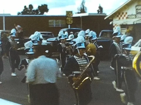 1960s Video of a Marching Band Vídeos de archivo 339307581