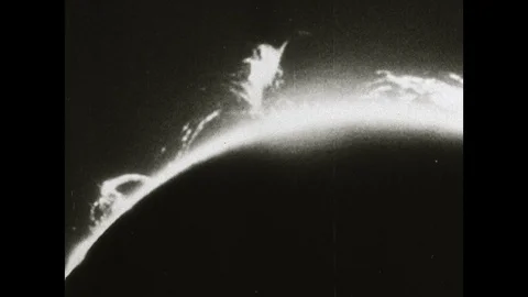 1960s: Views of solar flares in space. Stock Footage 129972048