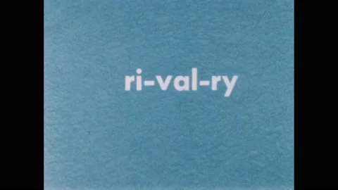 1960s: The word "rivalry". Arrows point to syllables in the word "rivalry". The Stock Footage 238928003